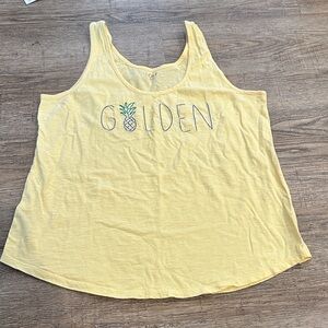LOFT Golden Yellow Pineapple Tank Top